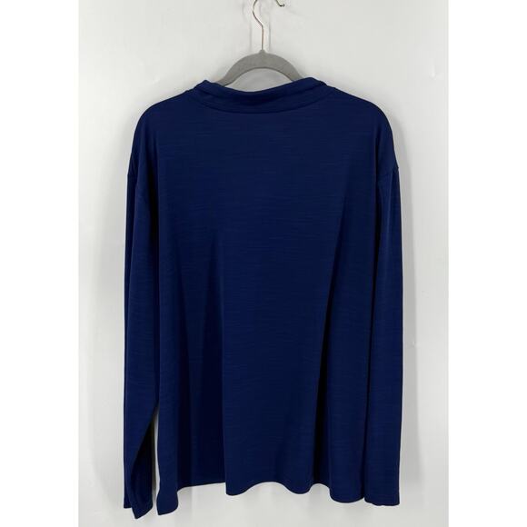 Nike Dri Fit Mens Shirt Size 3XL Blue Long Sleeve Quarter Zip Pullover Athletic - Picture 3 of 6
